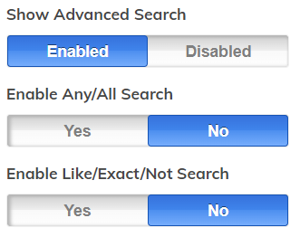Advanced Search additional configuration
