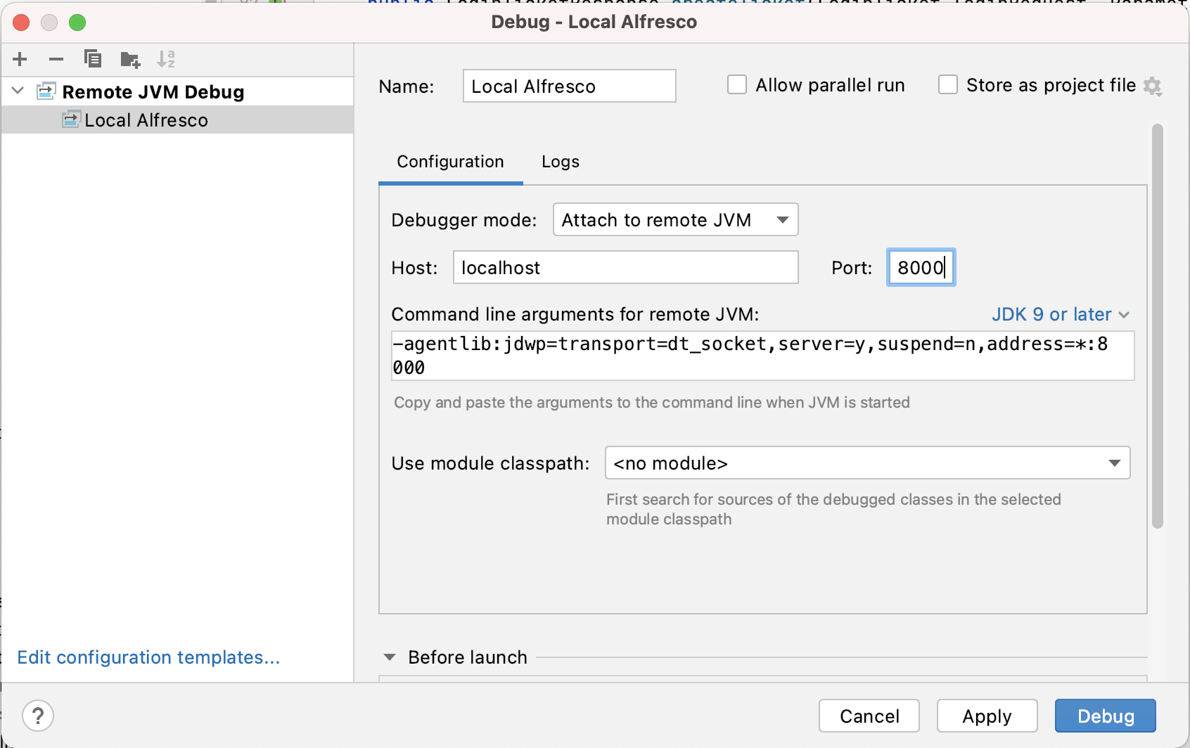 idea-remote-debug-setup