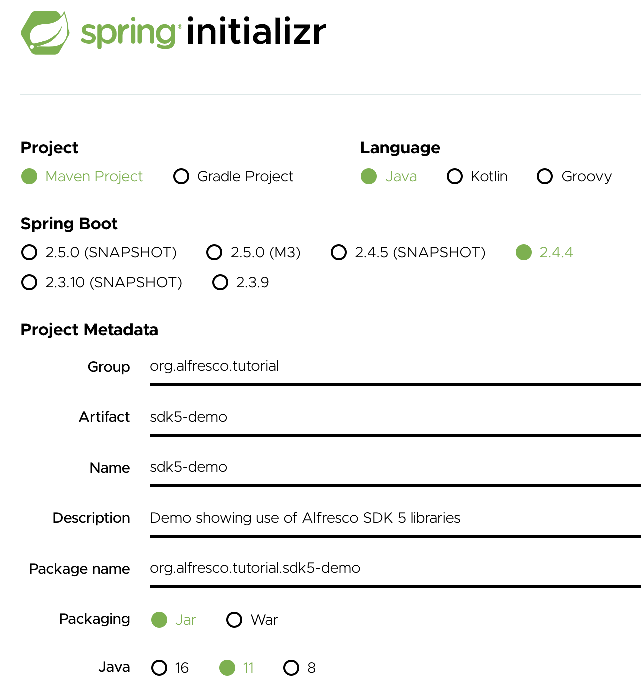 spring-initializr