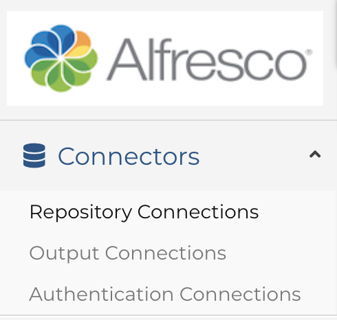 Screenshot of the connectors menu