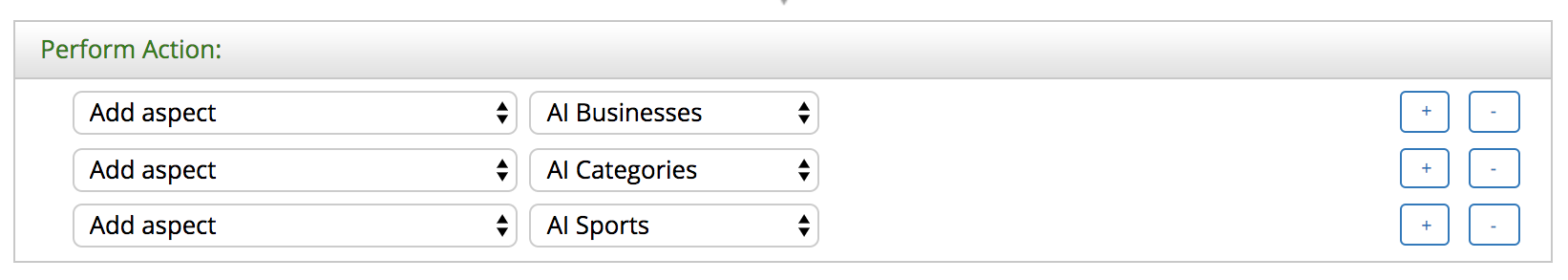 Add configured custom AI aspects