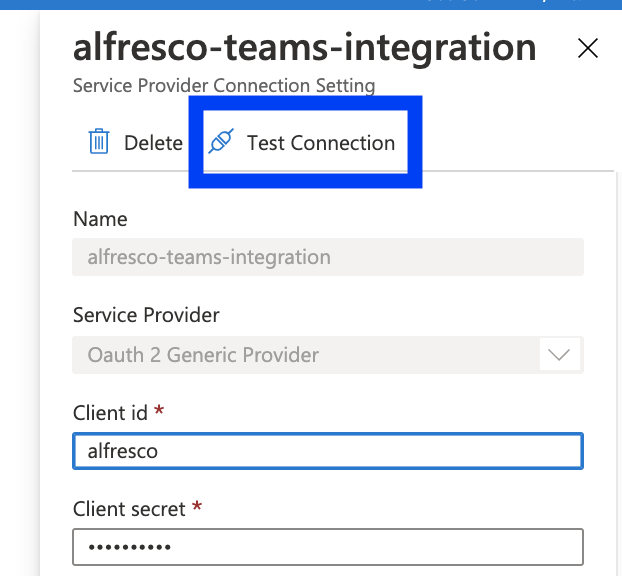 Azure bot oauth config test conn