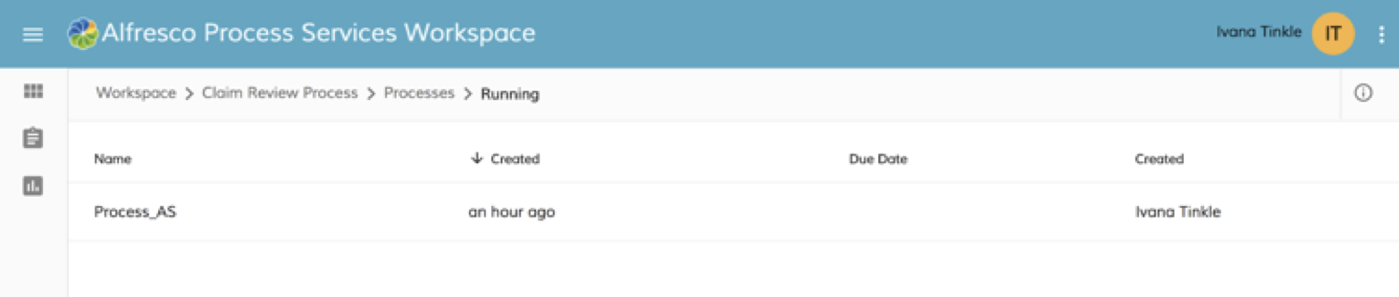 Process Workspace Running Processes