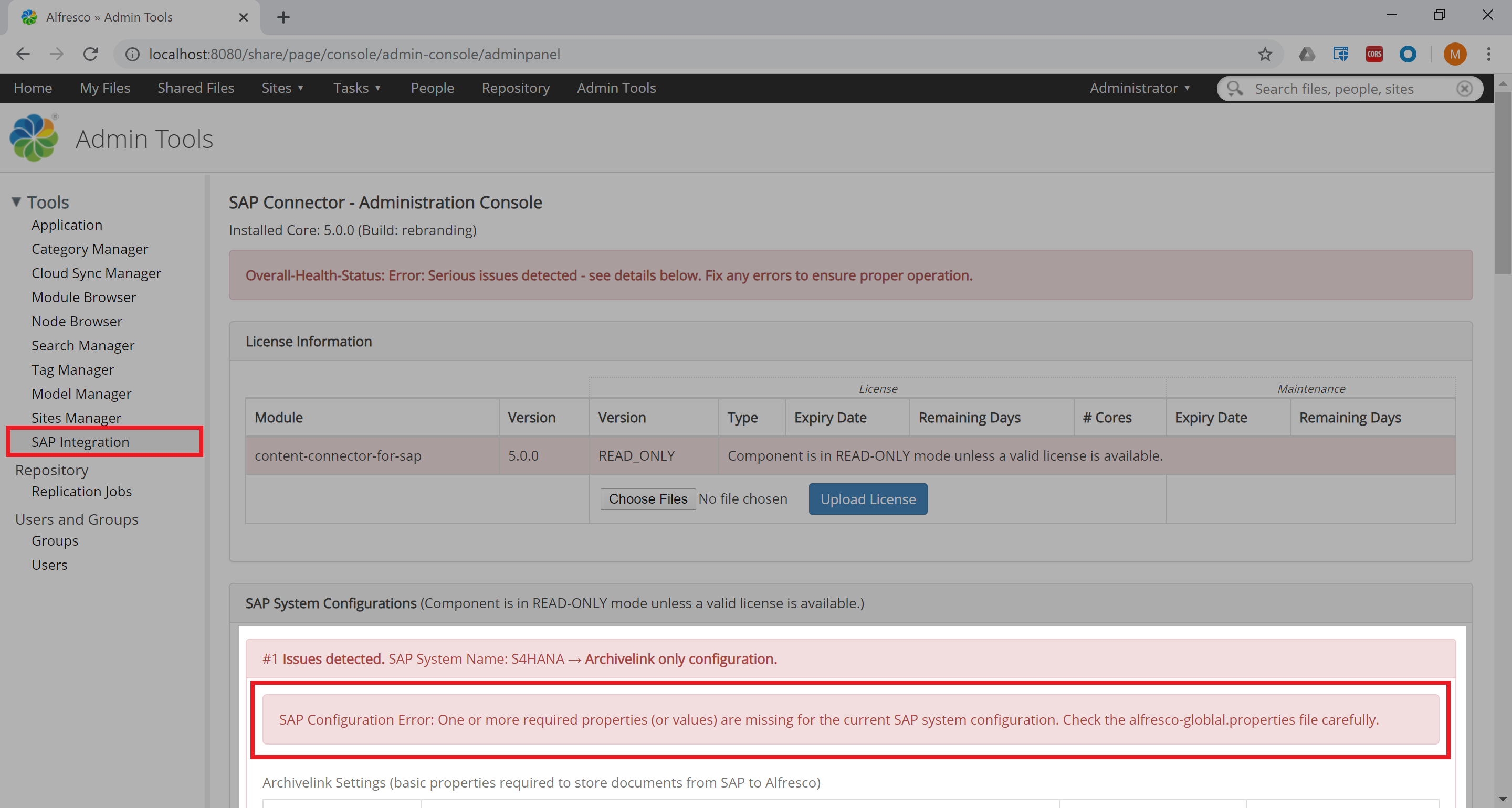 alfresco_adminpanel_sapconnector_missing_props