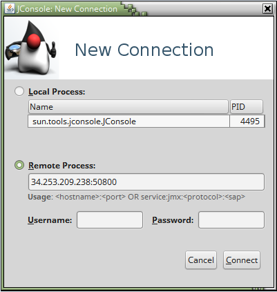 JConsole - blank credentials